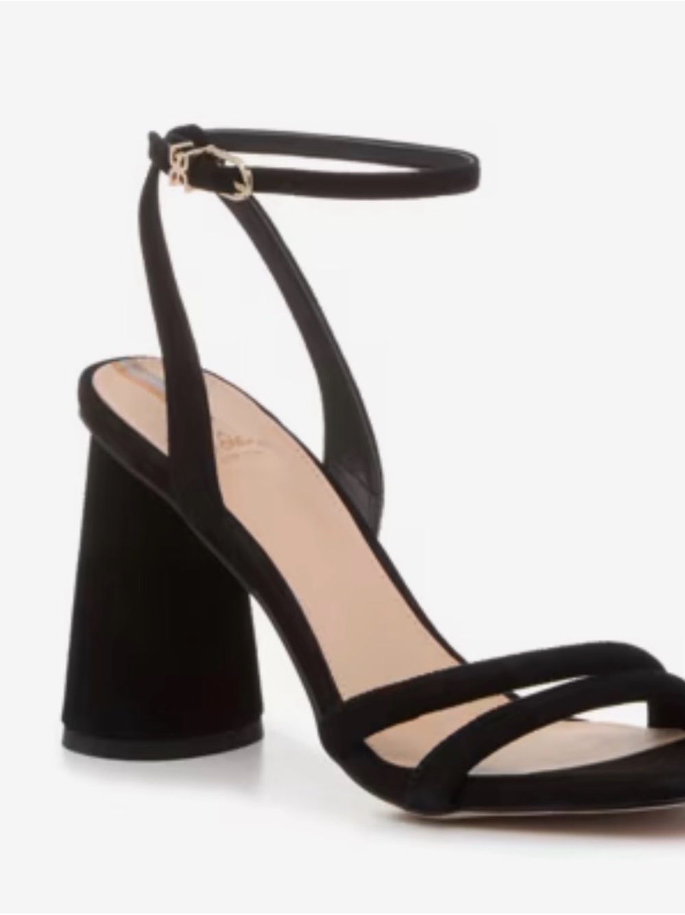 Sam Edelman Black Suede Block Heel Ankle Strap Sandals